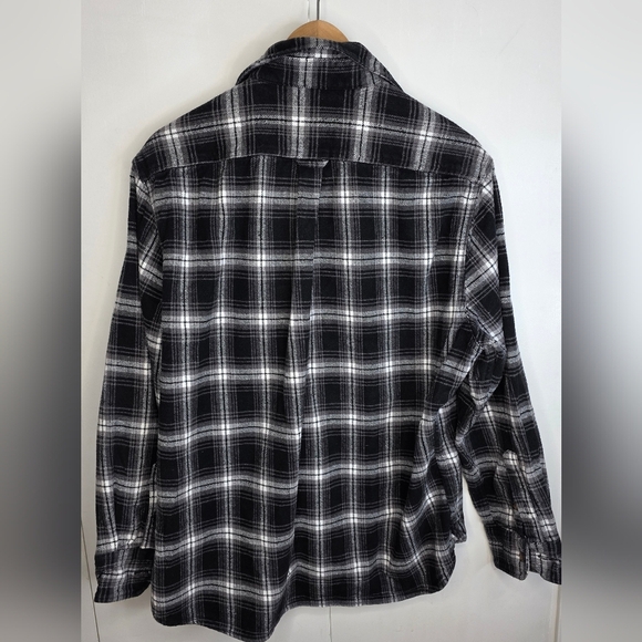 Jachs Men's Black and White Flannel Plaid Button Down Shirt. Xl - Picture 2 of 7